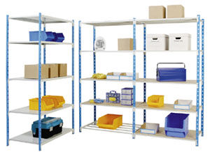 Vielzweck-Steckregal, 6 Blechböden, AF,