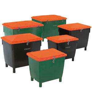 Streugutbehälter, grün/orange, 210 l,
