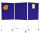 Moderationswand Trio, Stoff grau,