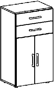 Flügeltürschr., BxTxH 800x420x1104 mm,