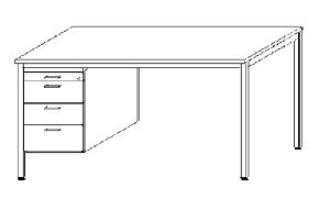 Schreibtisch, BxTxH 1600x800x720 mm,