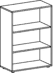 Büroregal, BxTxH 800x400x1104 mm, 3 OH,