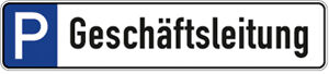 Hinweisschild, P Geschäftsleitung,