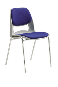Stapelstühle mit offener Sitzschale+Polster 01