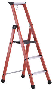 GFK-Stehleiter, 3 Alu-Stufen,