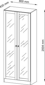 Flügeltürschr., BxTxH 800x420x2004 mm,