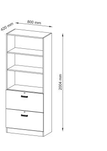 Regalschrank, BxTxH 800x420x2004 mm,