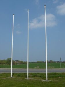GFK Fahnenmast, Seil innen, Hissvor.,