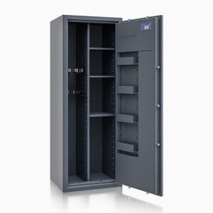 Waffenmehrzweckschrank Klasse 1 ECBS  Modell St.Gallen MAX KOMBI 7 Waffenhalter, + Regalteil H: 1.500 mm