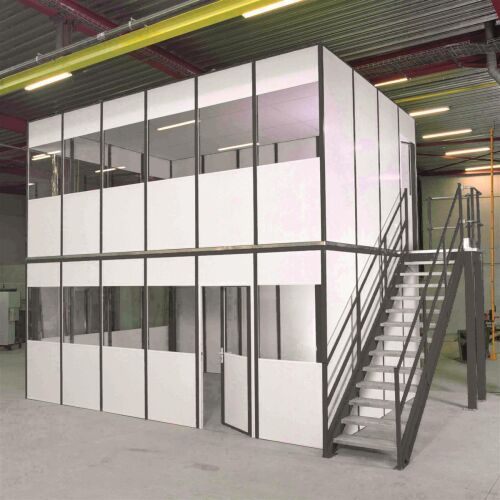 LAGERBÜHNE MIT BODEN - 2.700 X 14.000 X 20.000 MM (HXBXT) - 250 KG/QM - Graphitgrau RAL 7024