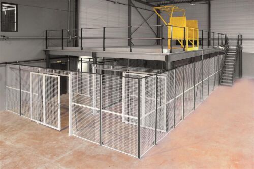 LAGERBÜHNE MIT BODEN - 2.400 X 12.000 X 16.000 MM (HXBXT) - 500 KG/QM - Graphitgrau RAL 7024