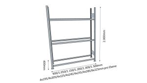 Reifenregal/Räderegal 2000x900x400 (HxBxT)