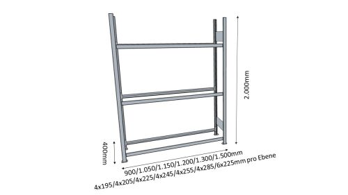 Reifenregal/Räderegal 2000x1300x400 (HxBxT)