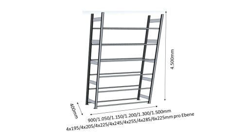 Reifenregal/Räderegal 4500x1150x400 (HxBxT)