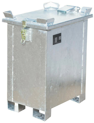 Lithium-Ionen-Lagerbehälter BxTxH 600x400x750 mm, 30 Liter, verzinkt